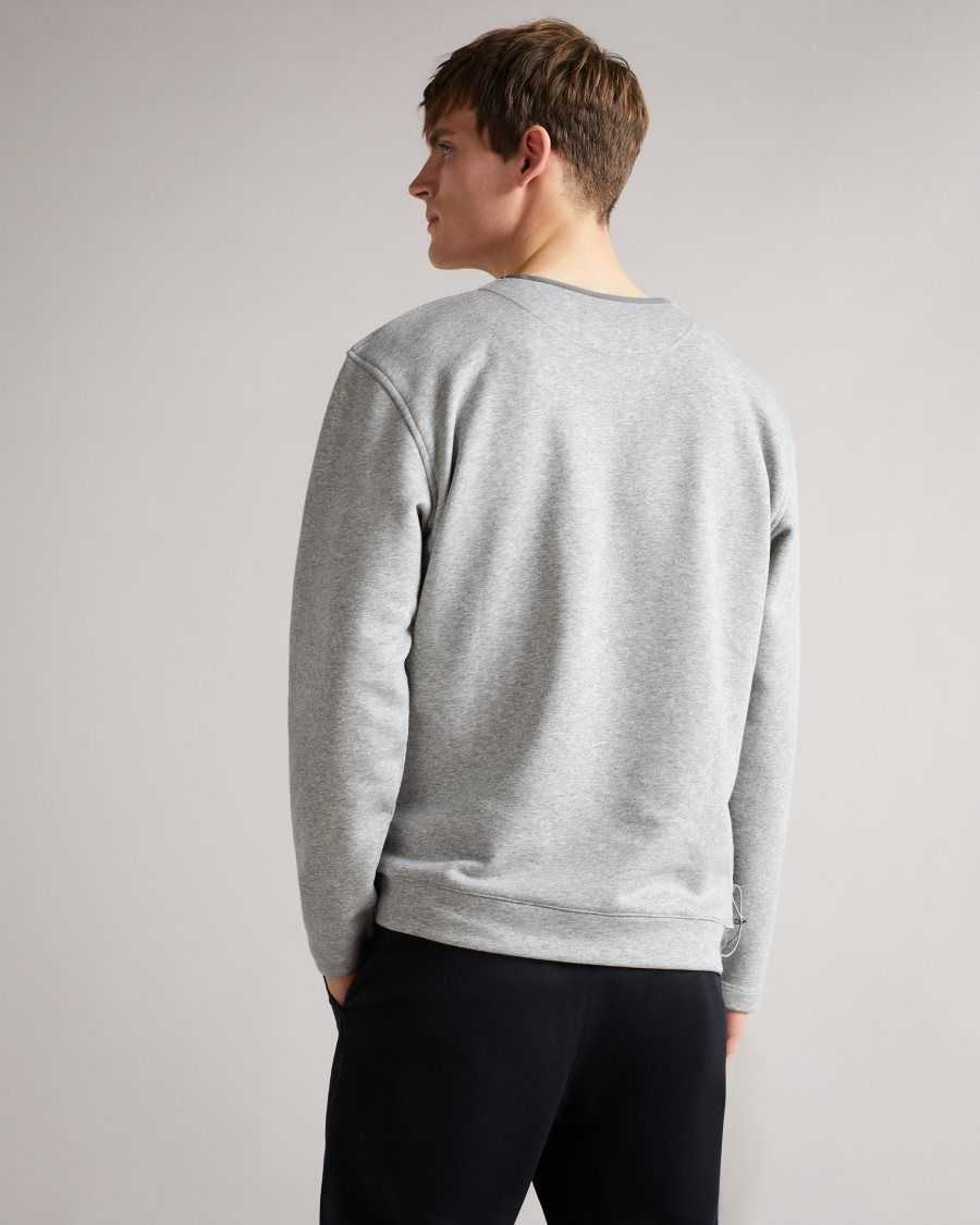 Ted Baker Birchin Sweatshirt With Pocket Grey-Marl | 91354-VODR