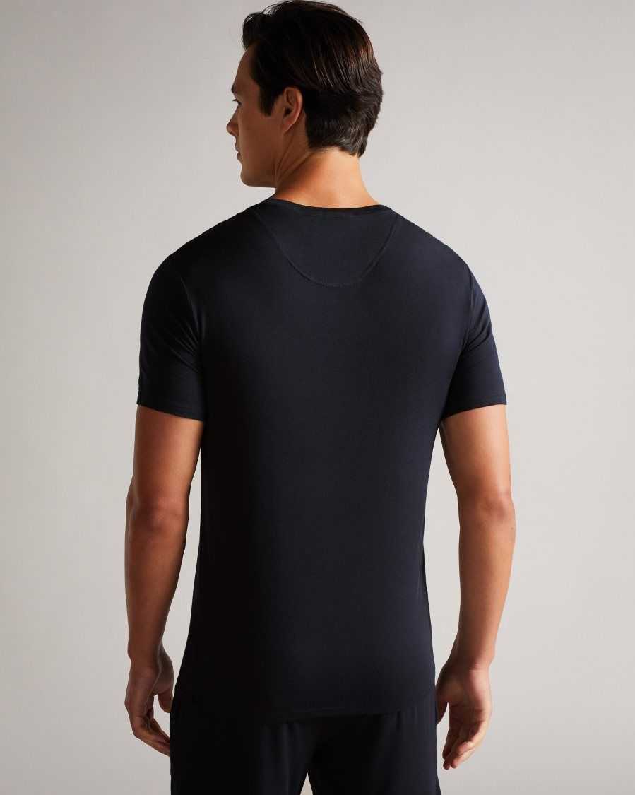 Ted Baker Bitern Solid Modal T-Shirt Navy | 27195-EWRN