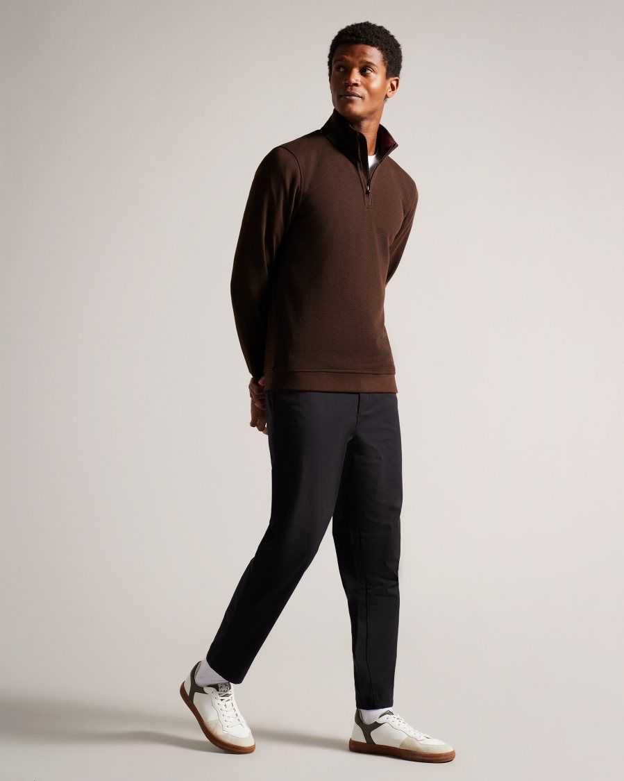 Ted Baker Bits Funnel Neck Pullover Brown | 19645-GHBA