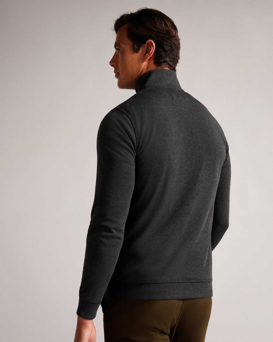 Ted Baker Bits Funnel Neck Pullover Charcoal | 47823-VZAI