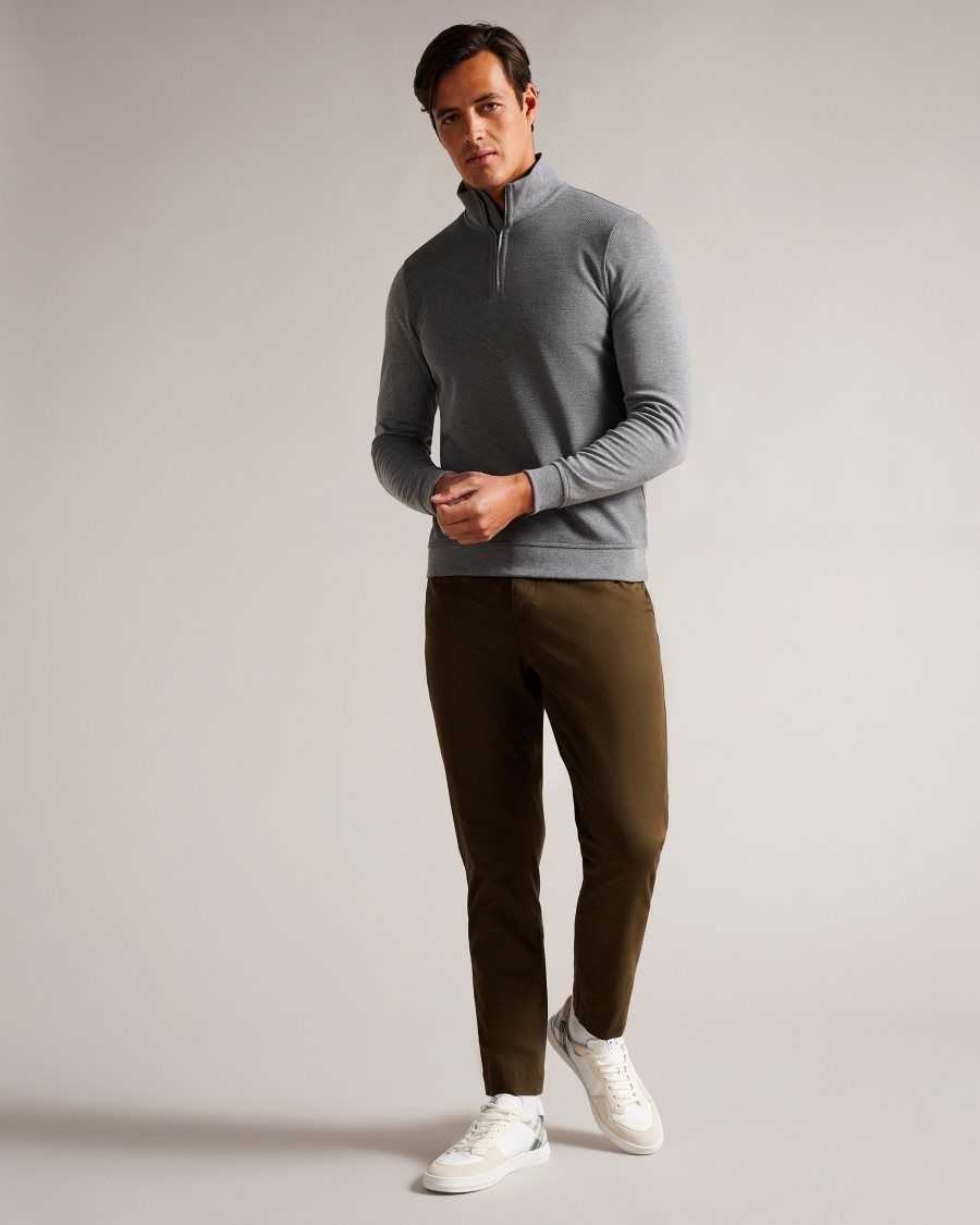 Ted Baker Bits Funnel Neck Pullover Grey-Marl | 91685-FJDO