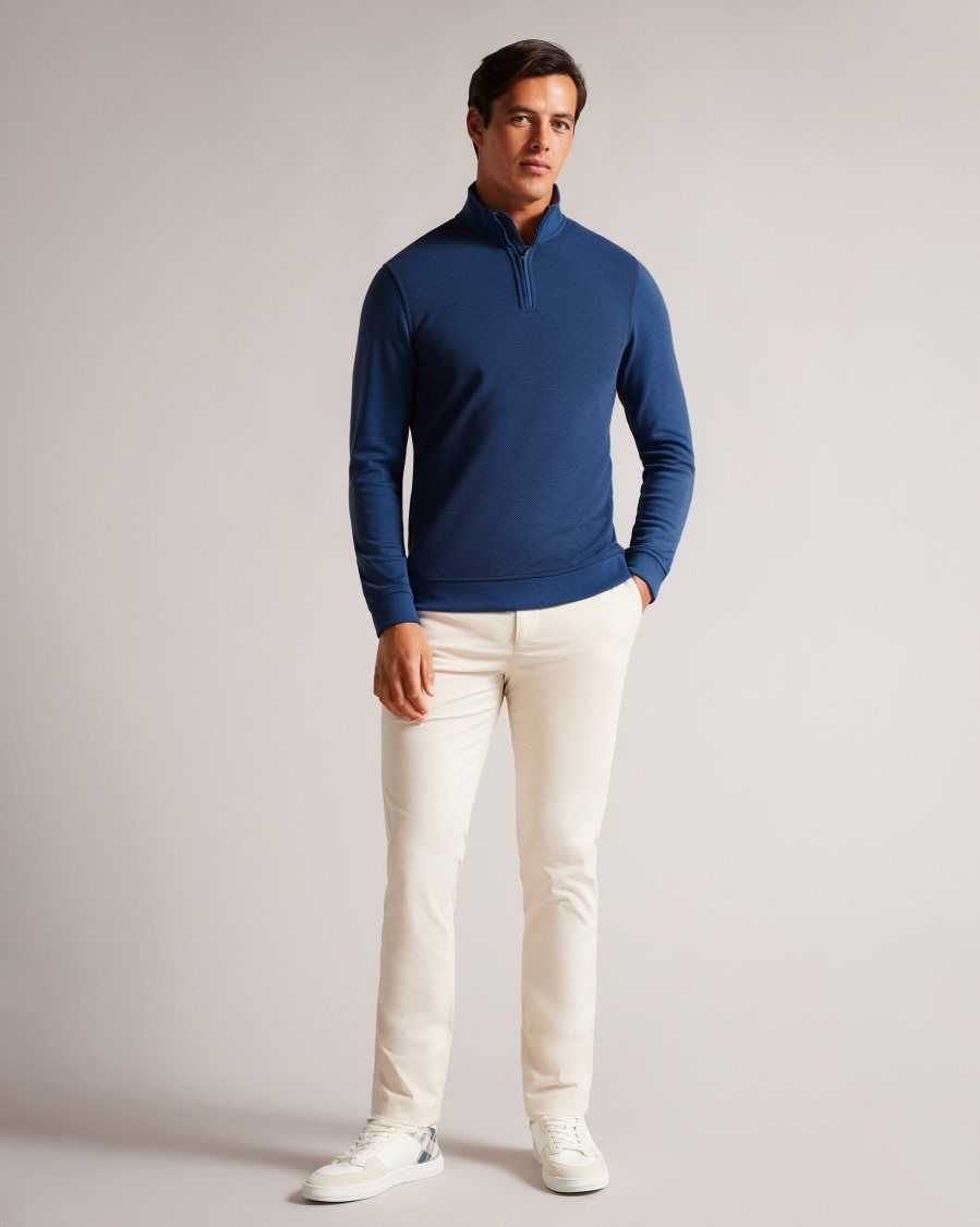 Ted Baker Bits Funnel Neck Pullover Medium Blue | 69857-JMYF