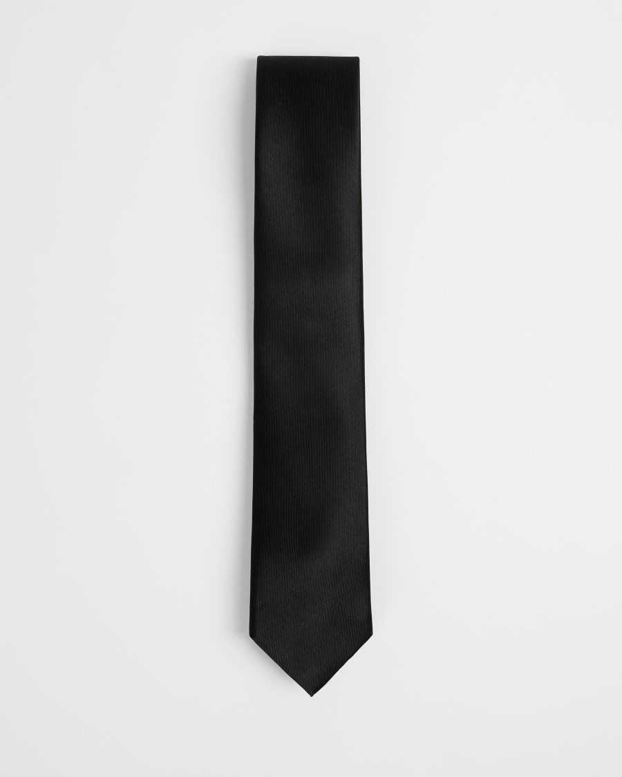 Ted Baker Blula Twill Silk Tie Black | 37609-NSEX