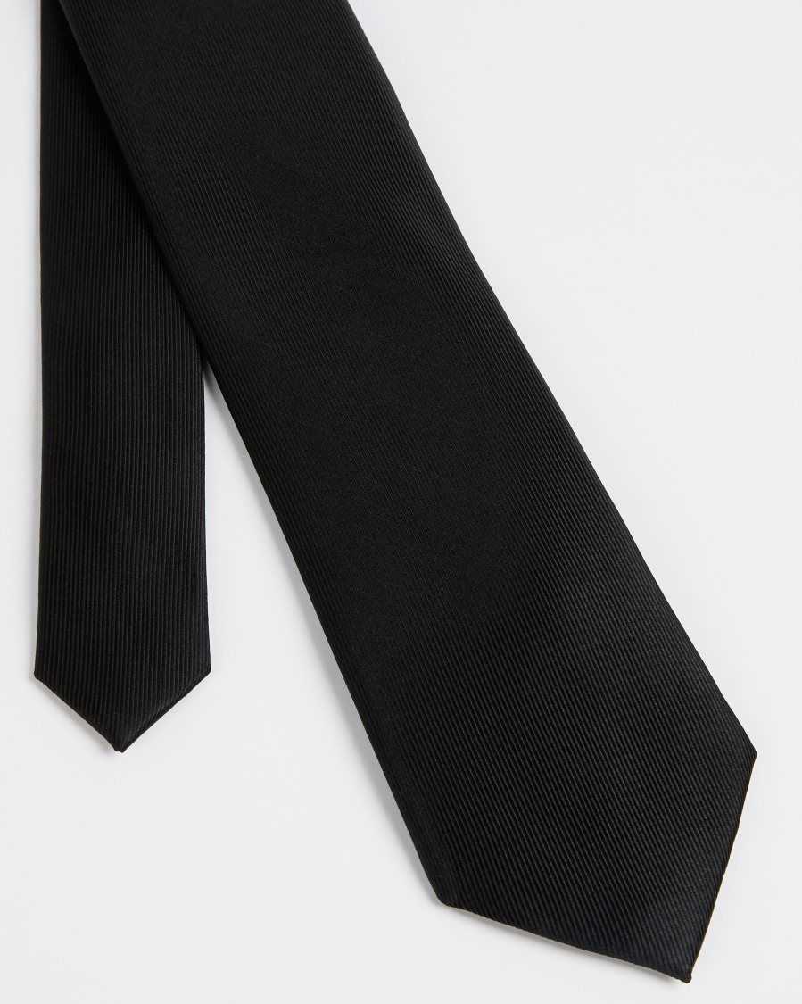 Ted Baker Blula Twill Silk Tie Black | 37609-NSEX