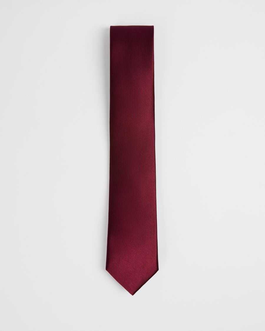 Ted Baker Blula Twill Silk Tie Dark Red | 45781-OCZE