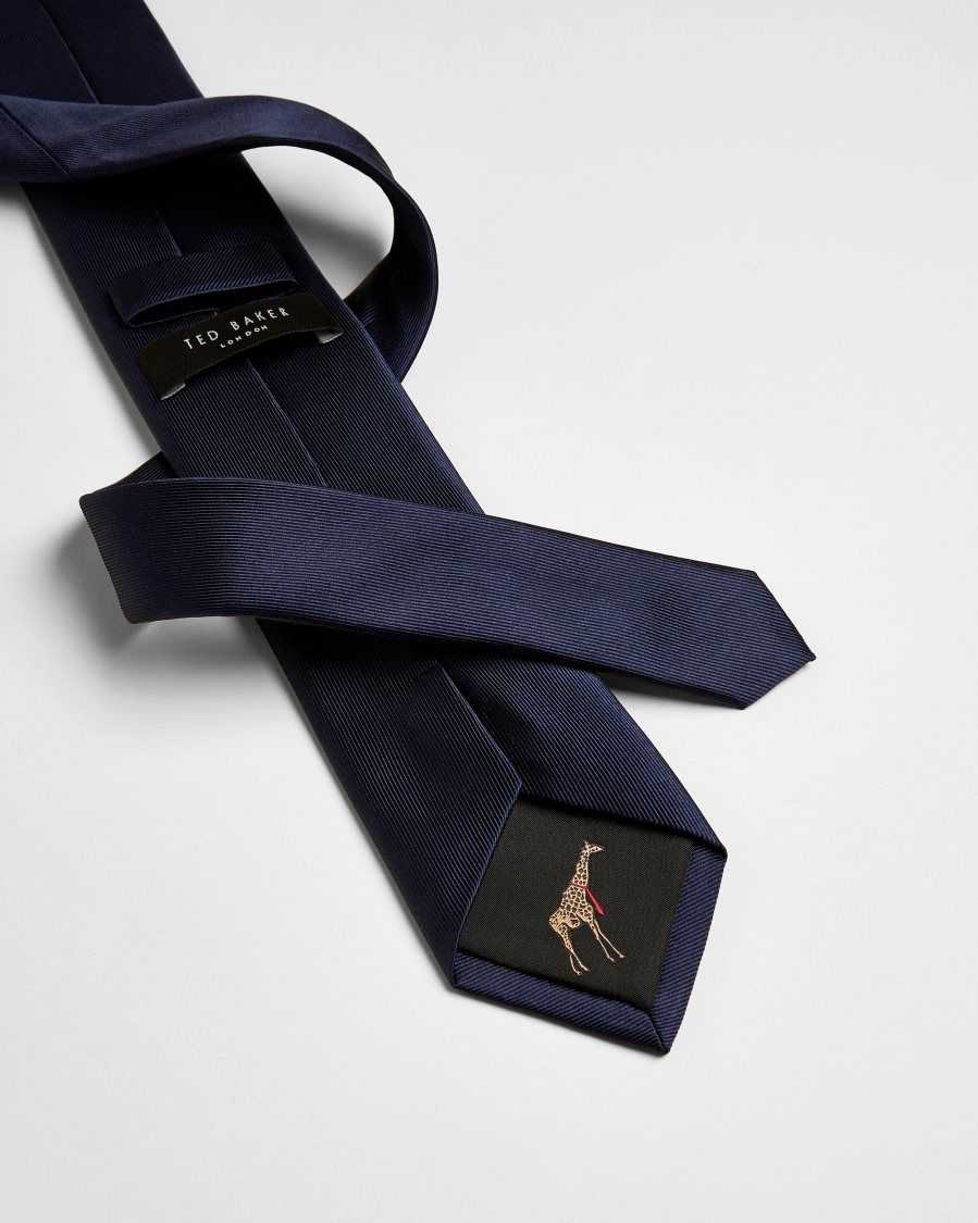 Ted Baker Blula Twill Silk Tie Navy | 31269-WHBP