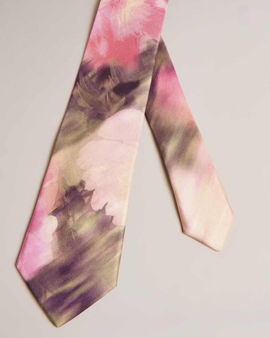 Ted Baker Blurtie Silk Blurred Floral Print Tie Pink | 62174-BNOX