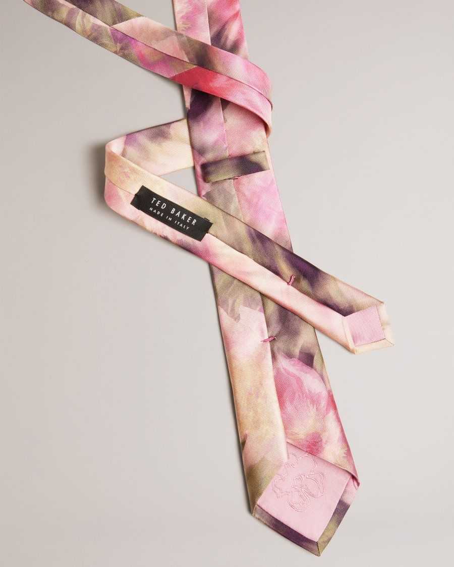 Ted Baker Blurtie Silk Blurred Floral Print Tie Pink | 62174-BNOX