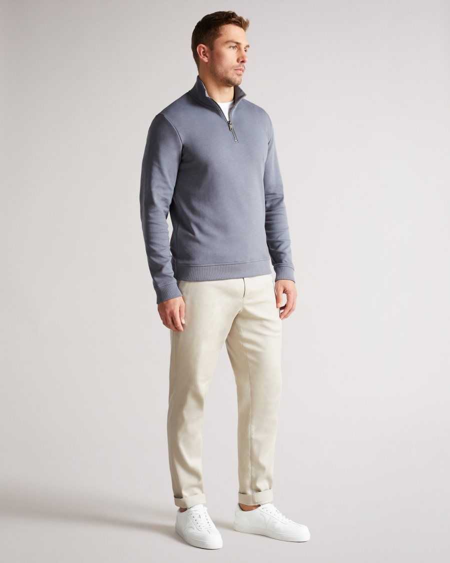 Ted Baker Boxwel Regular Fit Textured Trousers Light Grey | 67935-YEWU