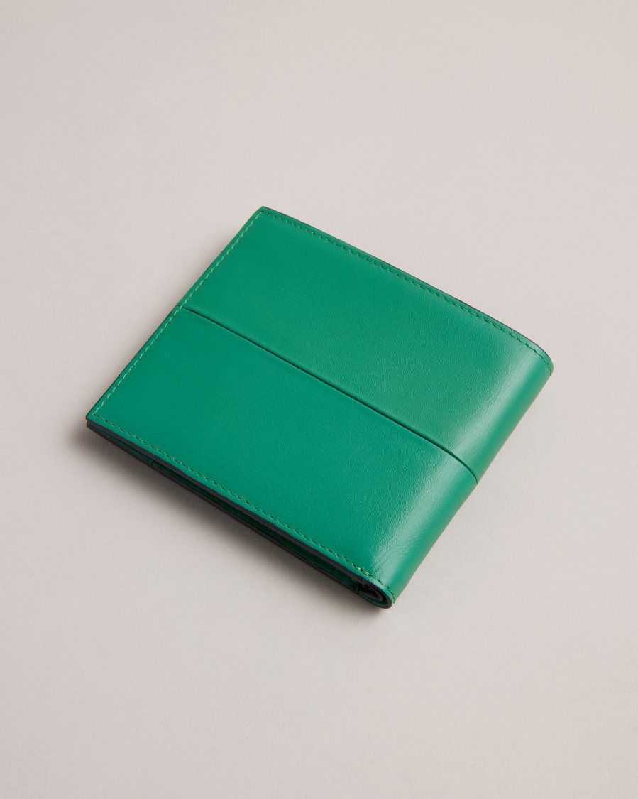 Ted Baker Breaker Leather Bifold Wallet Green | 53024-WYMR