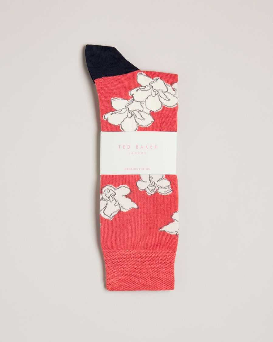 Ted Baker Britesk Bright Floral Socks Orange | 57629-WOUZ