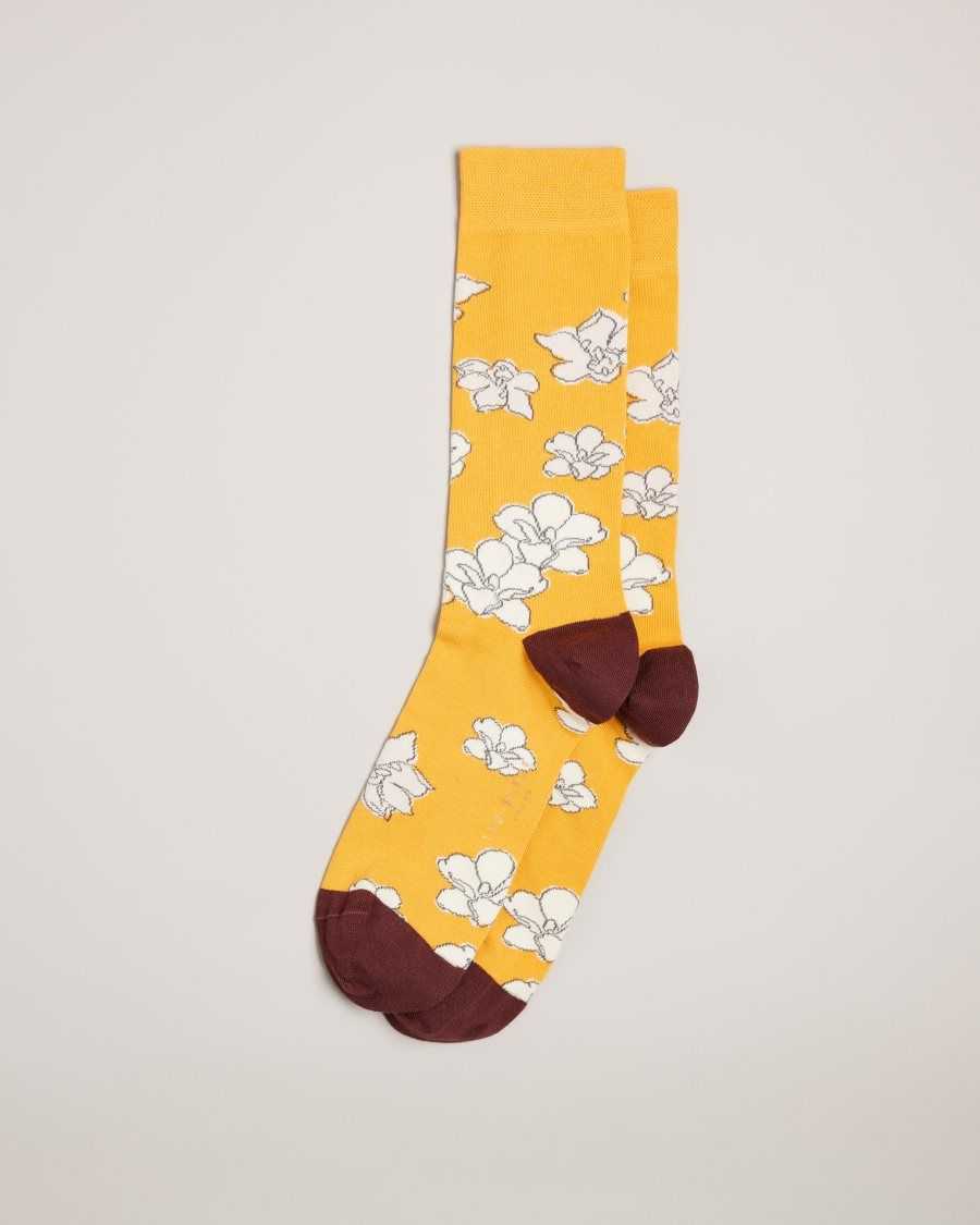 Ted Baker Britesk Bright Floral Socks Yellow | 59364-MVQK