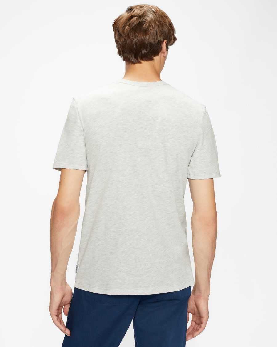 Ted Baker Broni Short Sleeve Branded T-Shirt Grey | 56849-FAPT