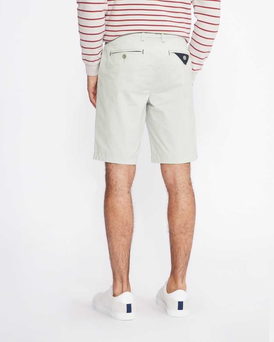 Ted Baker Buenose Cotton Chino Shorts Light Grey | 90148-GBHU