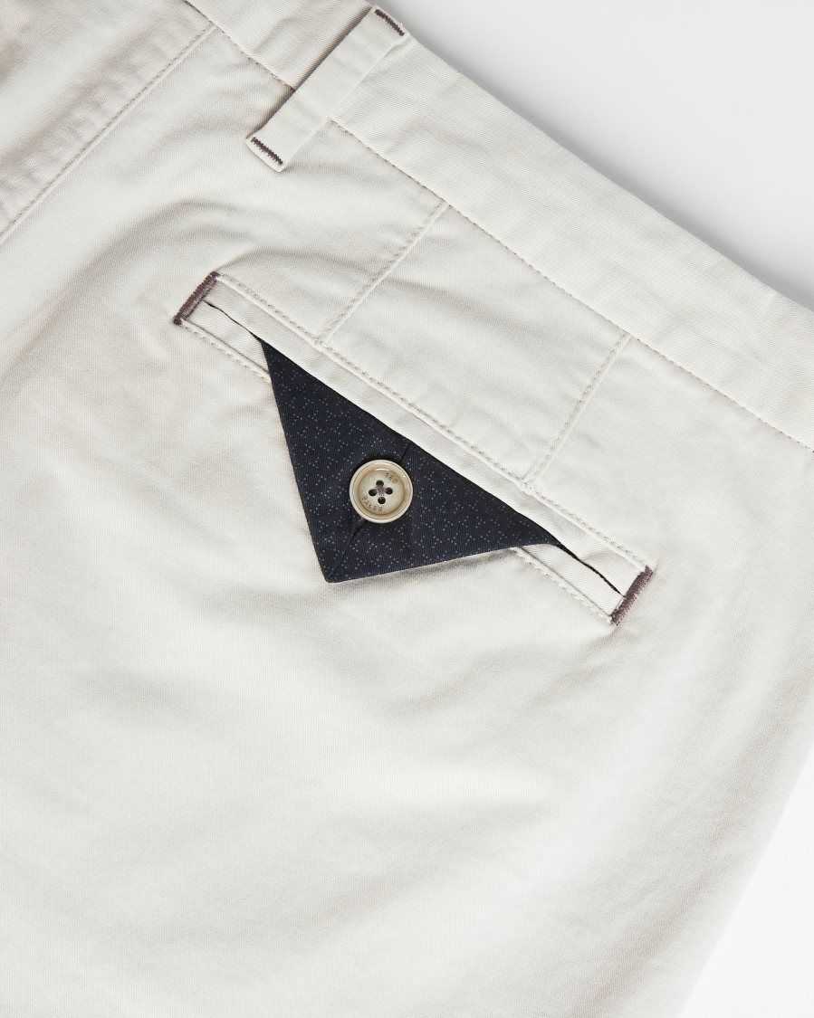 Ted Baker Buenose Cotton Chino Shorts Light Grey | 90148-GBHU