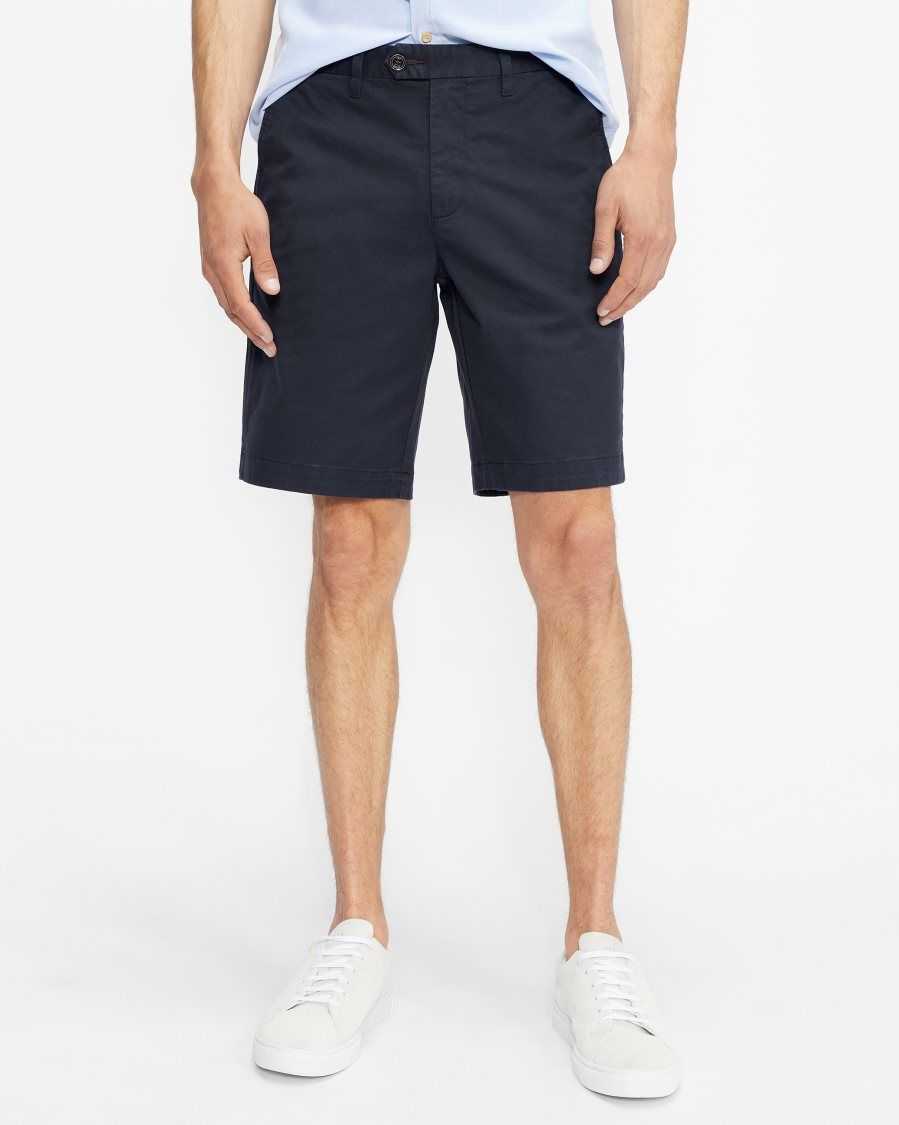 Ted Baker Buenose Cotton Chino Shorts Navy | 58123-QFSU