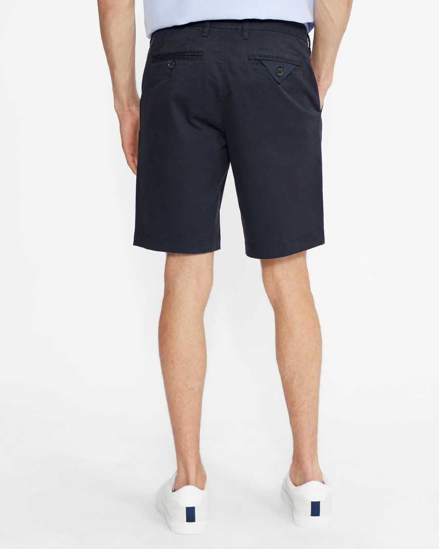 Ted Baker Buenose Cotton Chino Shorts Navy | 58123-QFSU