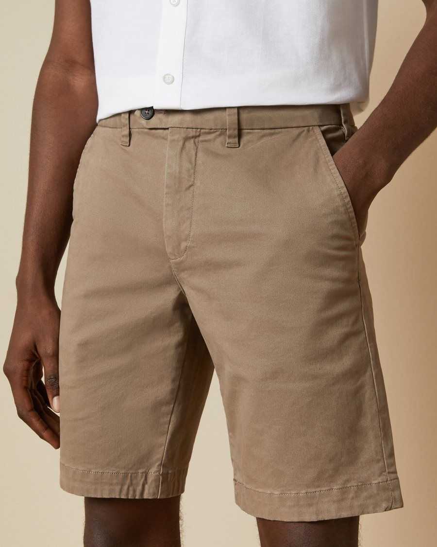 Ted Baker Buenose Cotton Chino Shorts Natural | 65217-VXEC