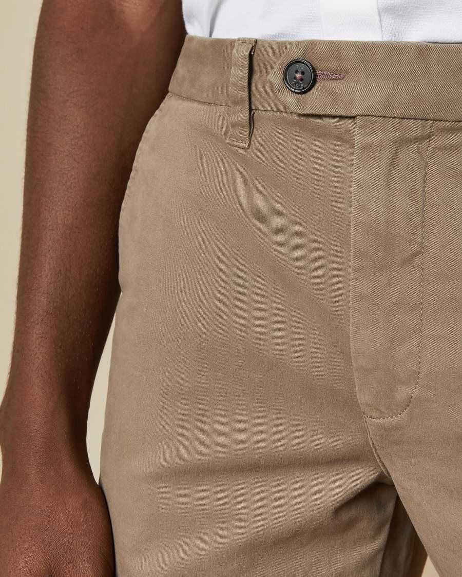 Ted Baker Buenose Cotton Chino Shorts Natural | 65217-VXEC