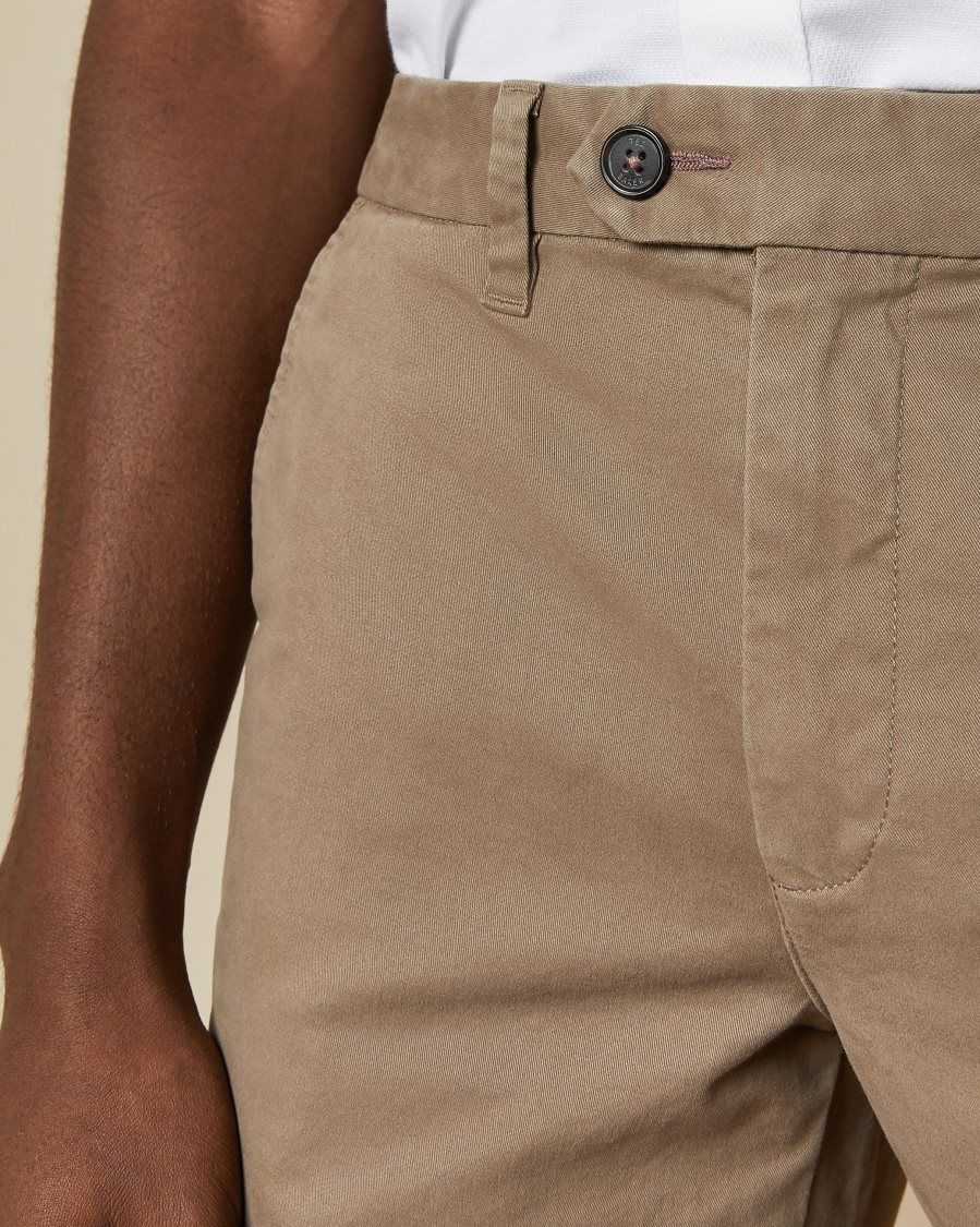 Ted Baker Buenose Cotton Chino Shorts Natural | 98731-XHSZ