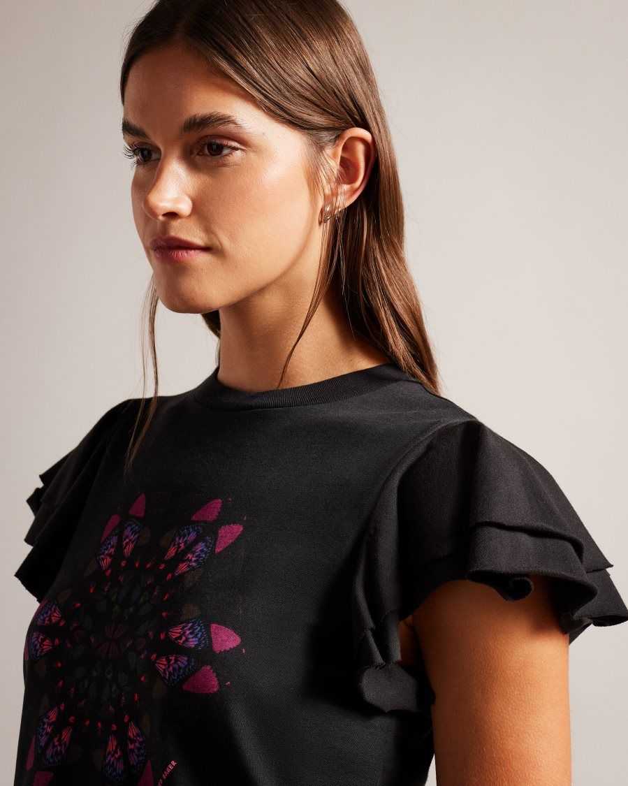 Ted Baker Butella Kaleidoscope Graphic T-Shirt Black | 62390-XCJH