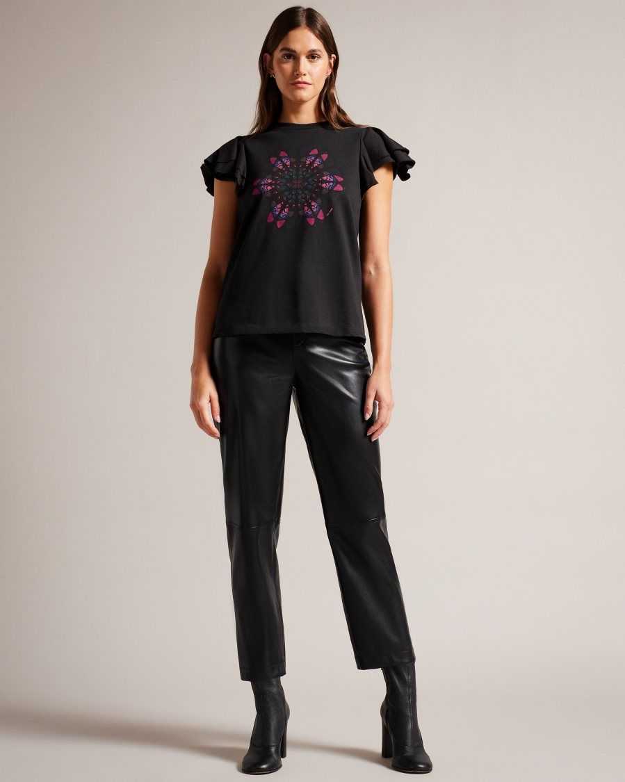 Ted Baker Butella Kaleidoscope Graphic T-Shirt Black | 62390-XCJH