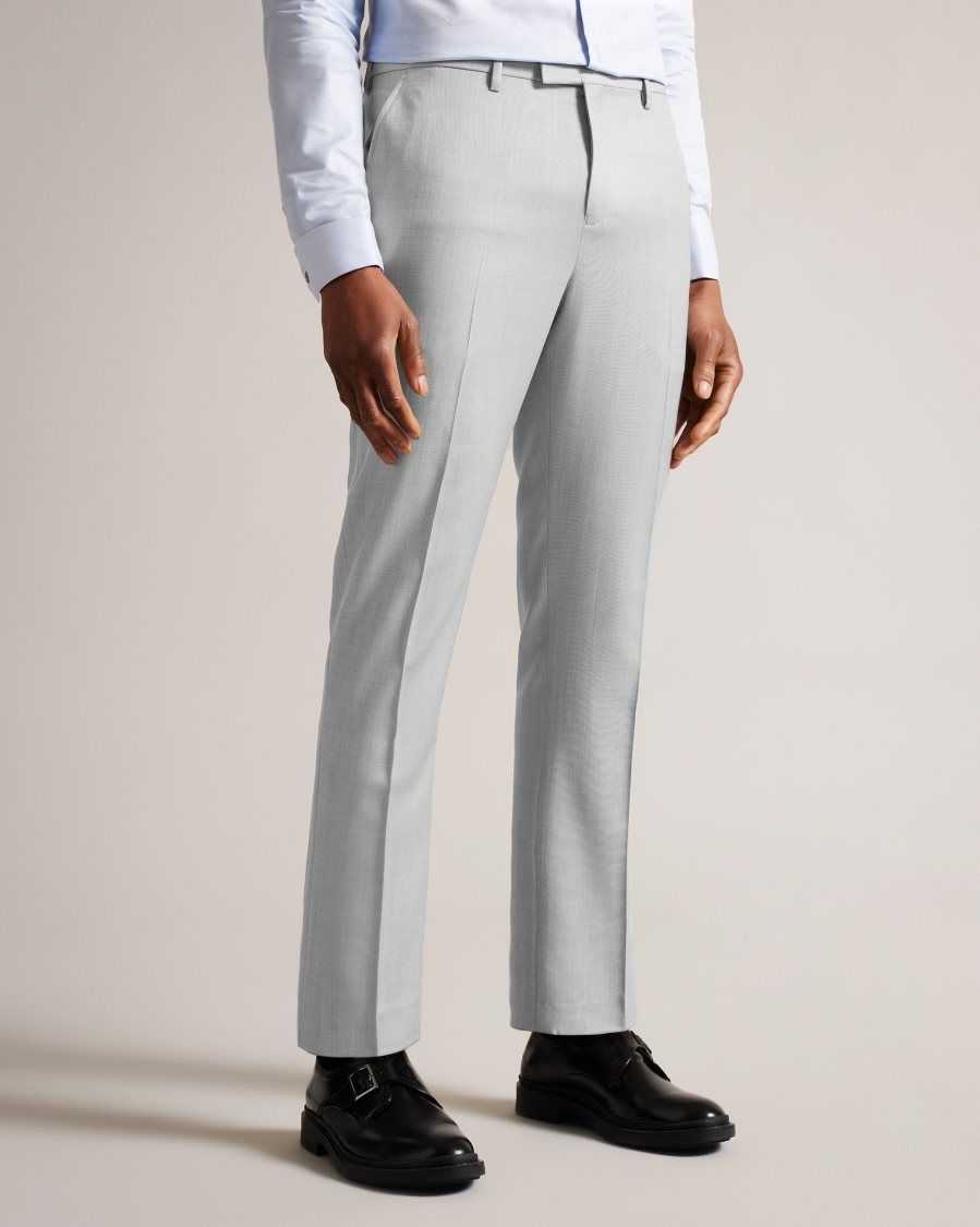 Ted Baker Byront Slim Fit Wool Trousers Light Grey | 58167-NRFE