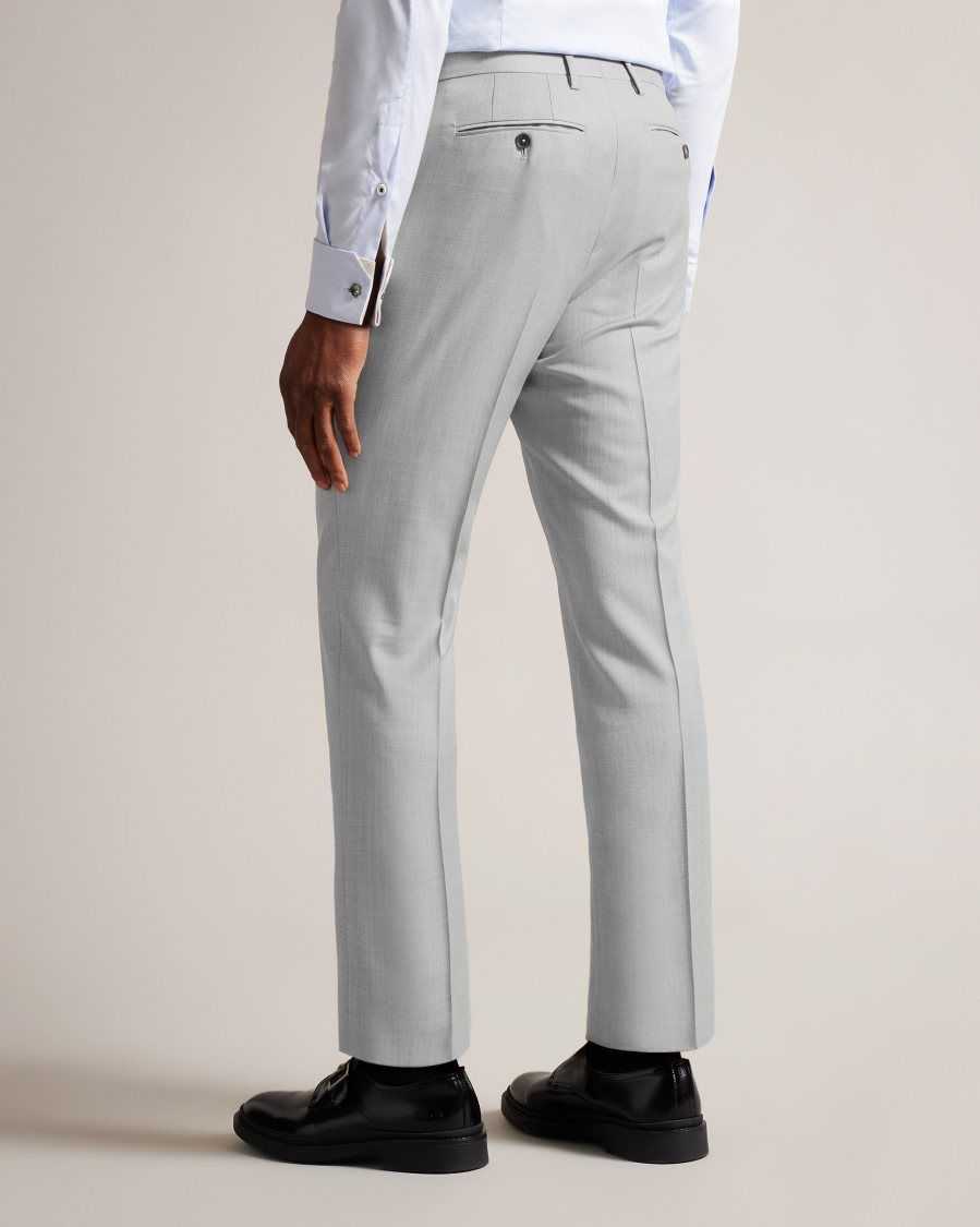 Ted Baker Byront Slim Fit Wool Trousers Light Grey | 58167-NRFE