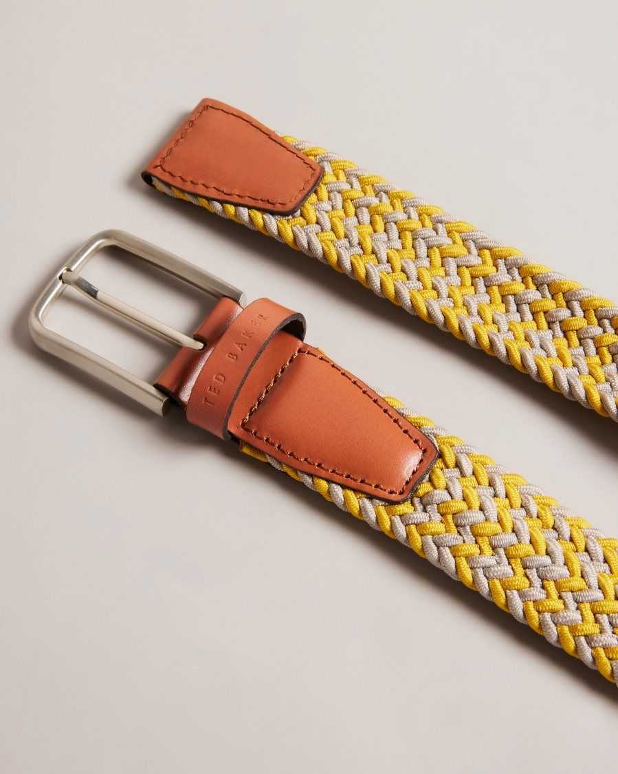 Ted Baker Callen Woven Elasticated Belt Yellow | 15473-XHER