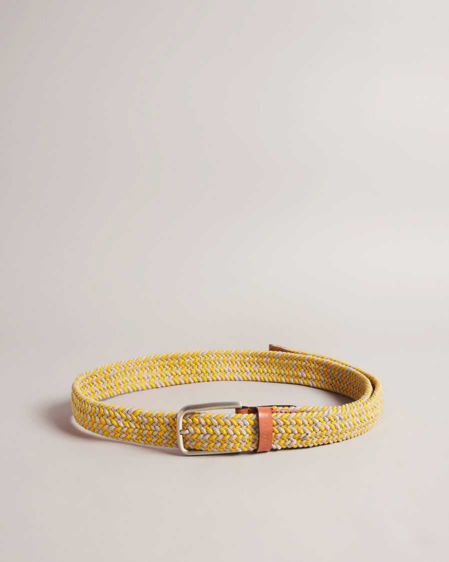 Ted Baker Callen Woven Elasticated Belt Yellow | 15473-XHER