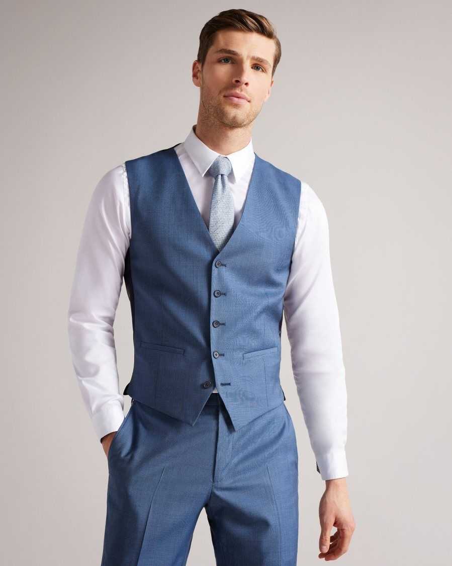 Ted Baker Camdews Slim Light Blue Suit Waistcoat Light Blue | 97602-ECNK