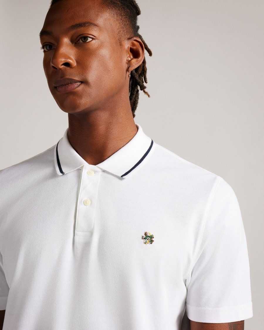 Ted Baker Camdn Short Sleeve Polo Shirt White | 94283-FWBS