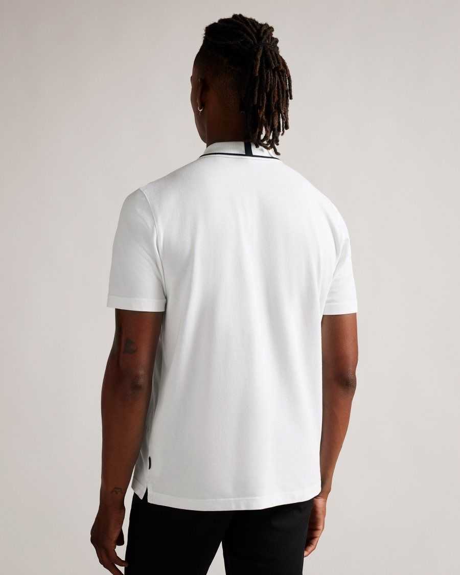 Ted Baker Camdn Short Sleeve Polo Shirt White | 94283-FWBS