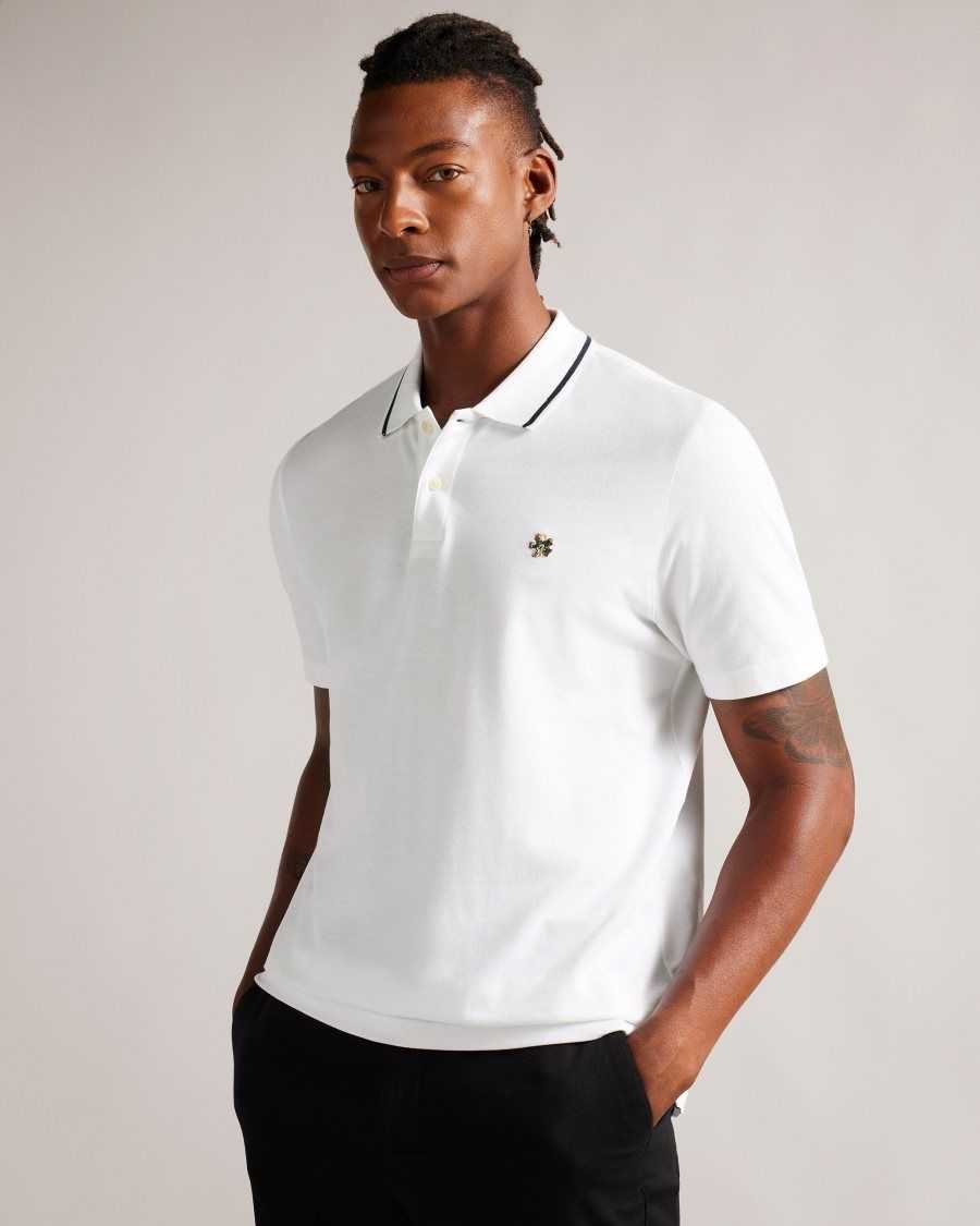 Ted Baker Camdn Short Sleeve Polo Shirt White | 94283-FWBS