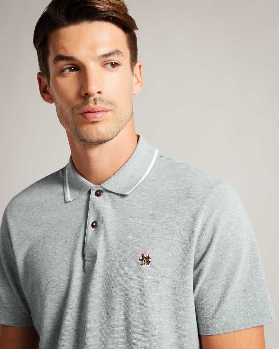 Ted Baker Camdn Short Sleeve Polo Shirt Light Grey | 05824-KDJH