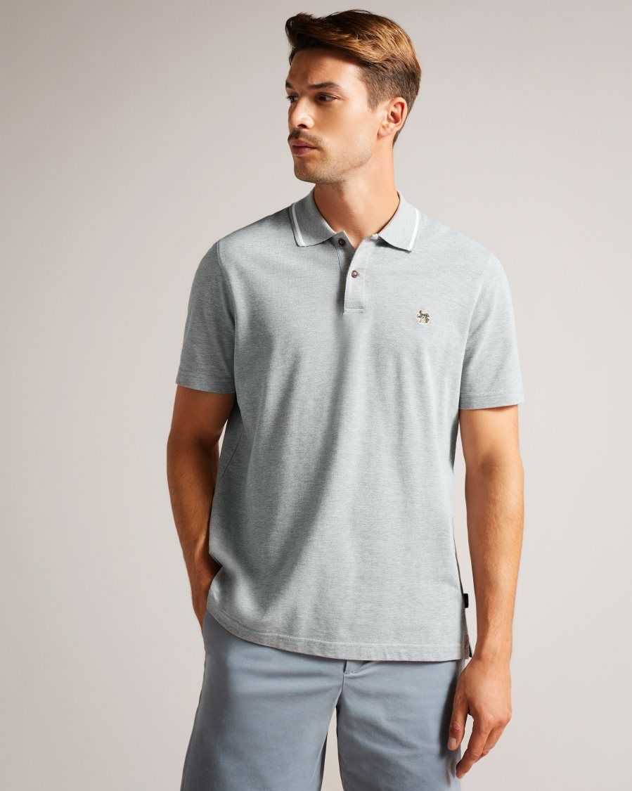 Ted Baker Camdn Short Sleeve Polo Shirt Light Grey | 05824-KDJH