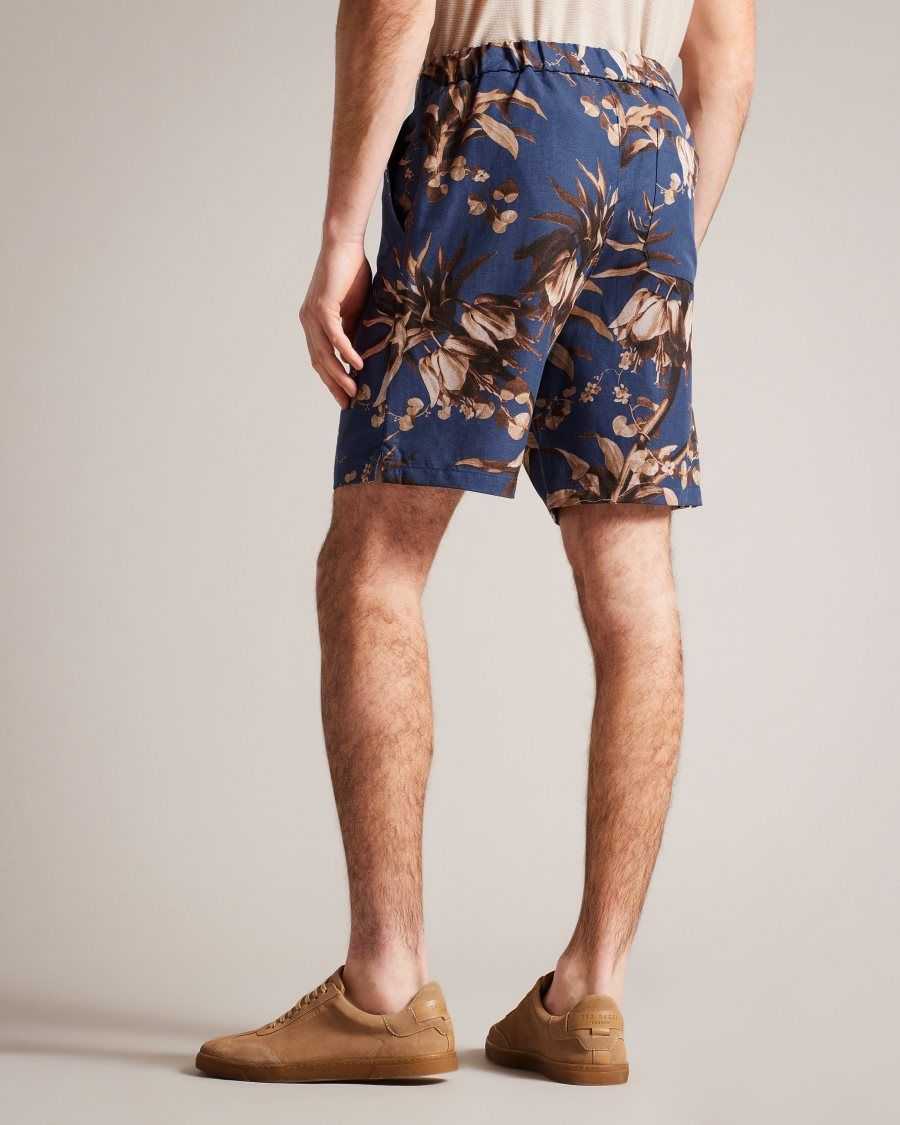 Ted Baker Canriya Botanical Print Shorts Navy | 47169-HOTA