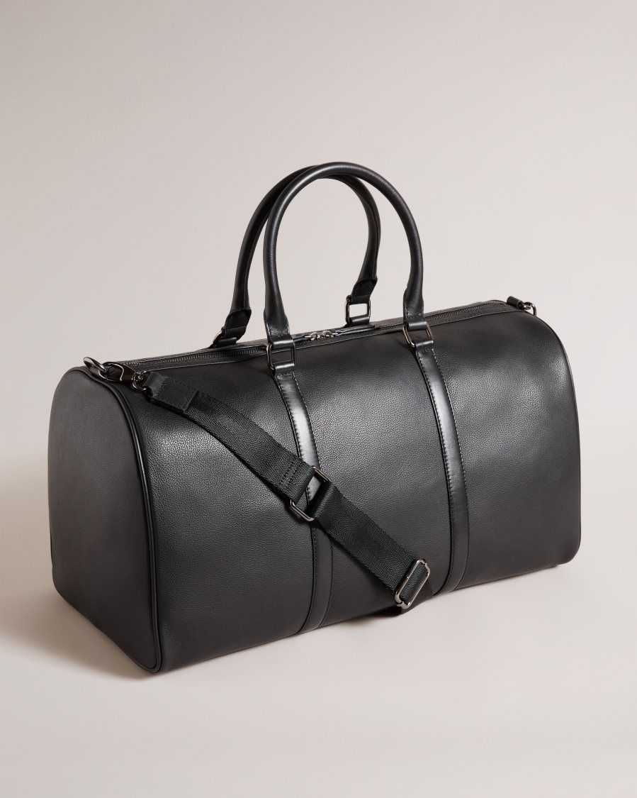 Ted Baker Canvay Textured Leather Holdall Black | 93508-SJFT