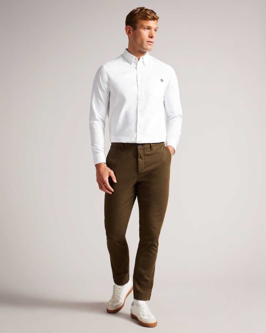 Ted Baker Caplet Long Sleeve Oxford Shirt White | 10435-VNXE