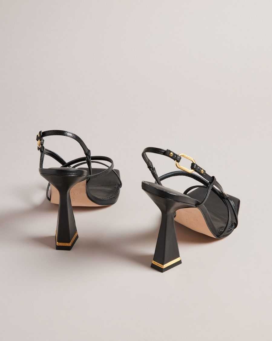 Ted Baker Cayena Strappy Geometric Heeled Sandals Black | 03514-VKNC