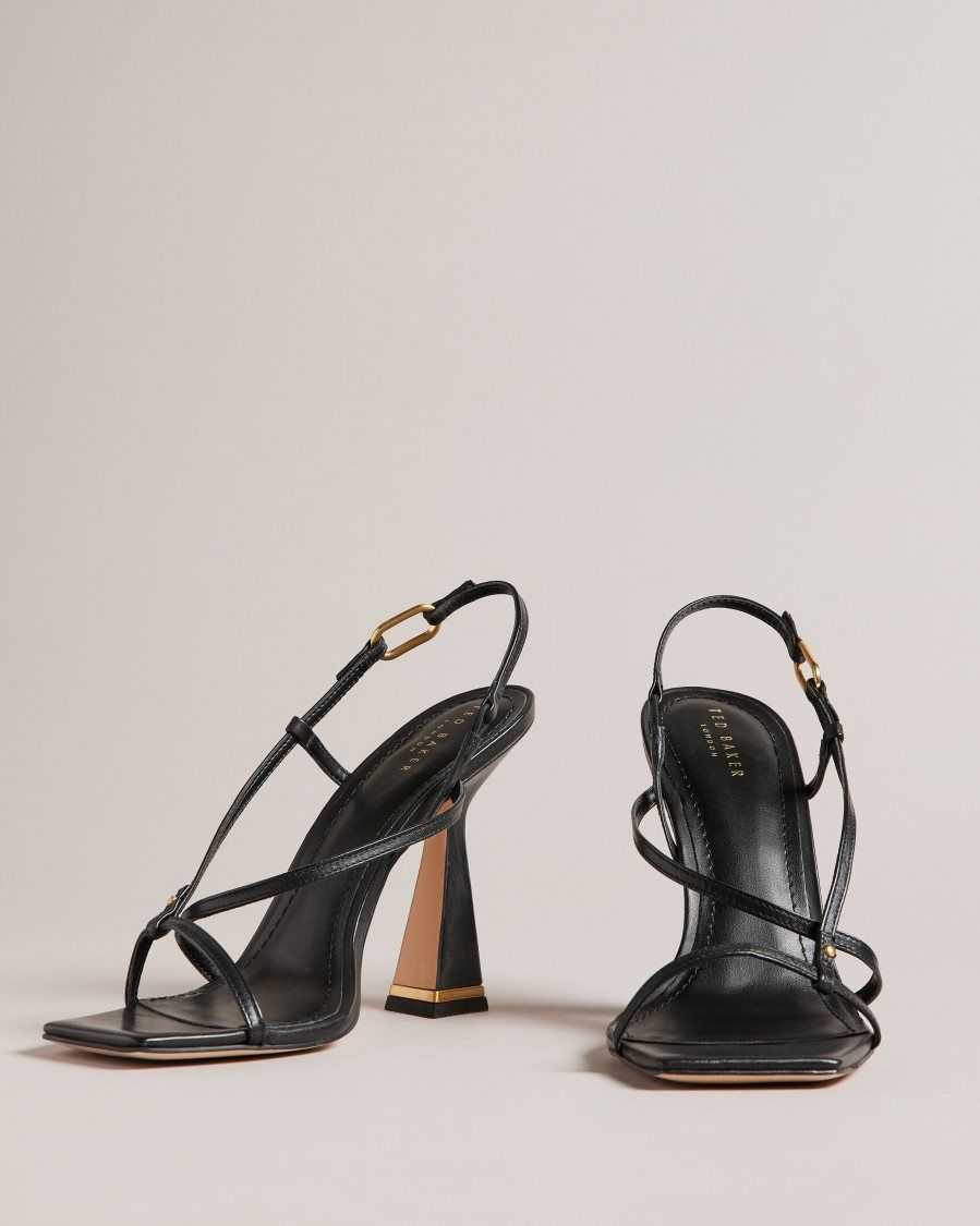 Ted Baker Cayena Strappy Geometric Heeled Sandals Black | 03514-VKNC