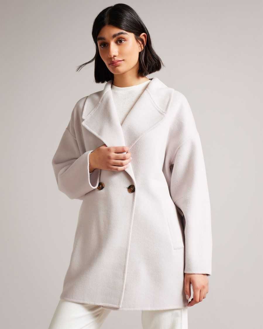 Ted Baker Caysa Cocoon Coat With Oversized Collar Pink | 37126-XOQN