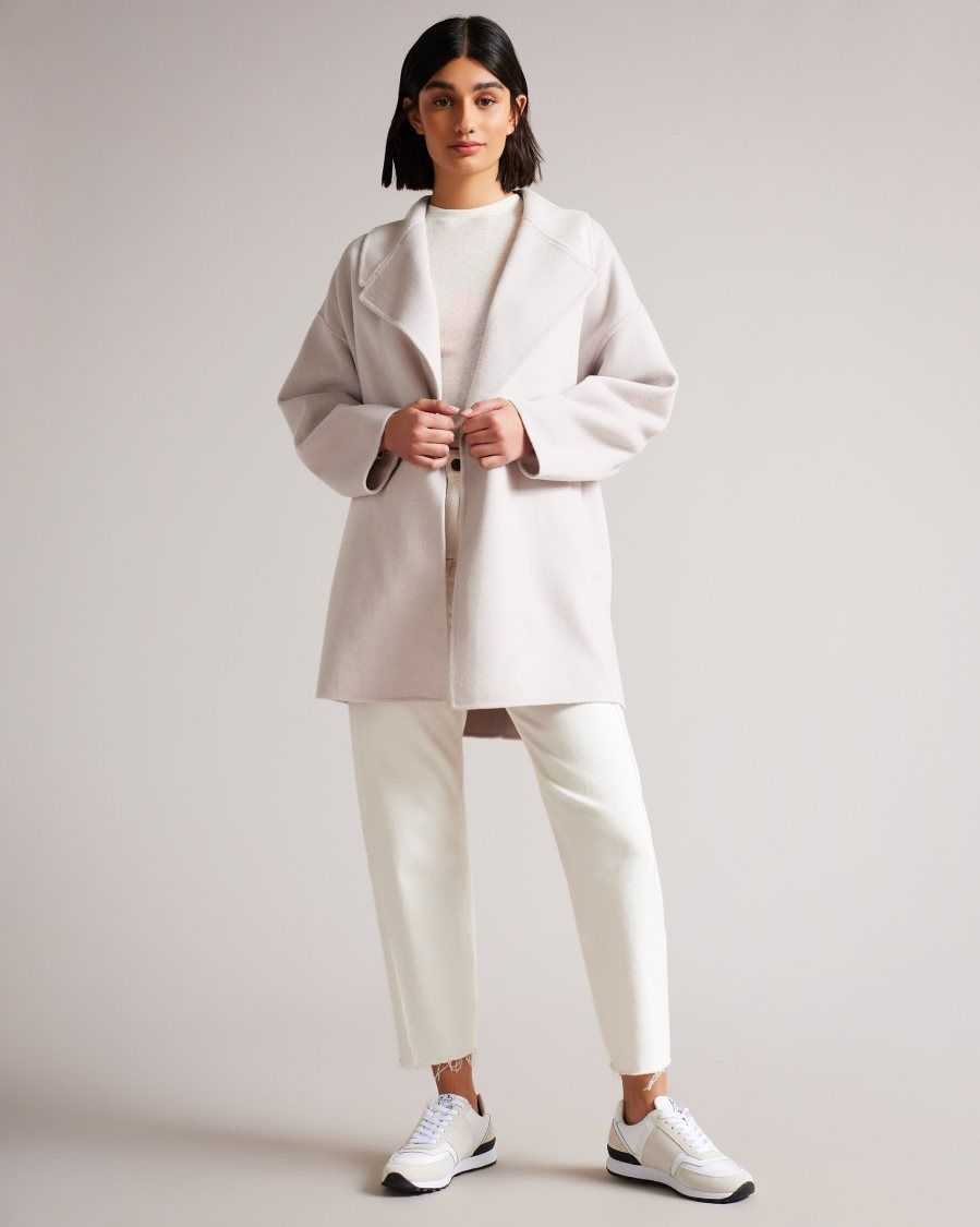 Ted Baker Caysa Cocoon Coat With Oversized Collar Pink | 37126-XOQN