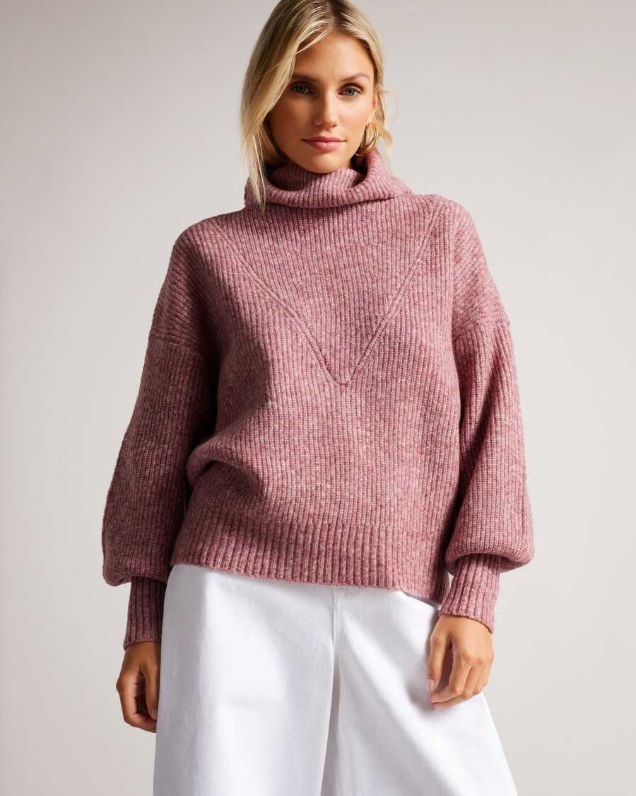 Ted Baker Cchloe High Neck Sweater Pale Pink | 59146-JFTL