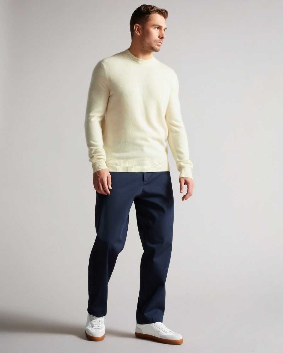 Ted Baker Chaplin Cashmere Crew Neck Jumper Ecru | 96847-GKFU