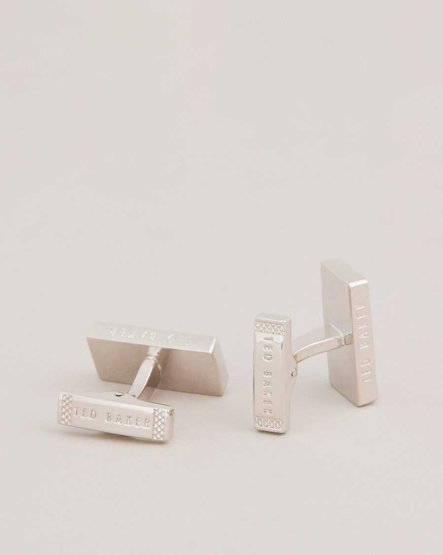 Ted Baker Checkyu House Check Cufflinks Silver Colour | 73615-MVQD