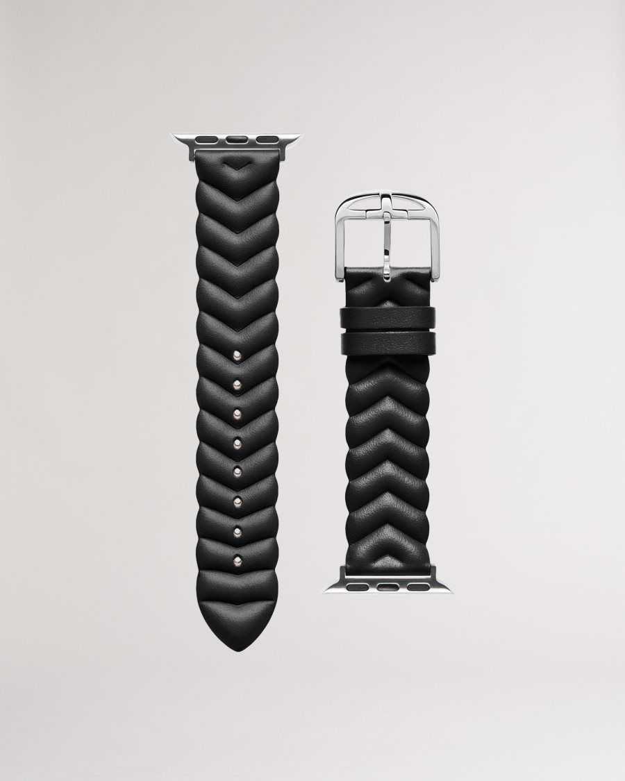 Ted Baker Chelli Chevron Apple Watch Strap Black | 06124-JRFN