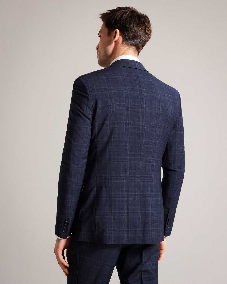 Ted Baker Chesijs Tonal Check Suit Jacket Navy | 20478-ZHQV