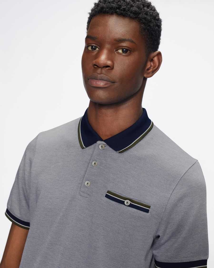 Ted Baker Chipa Short Sleeve Polo Shirt Dark Navy | 24710-SHZK