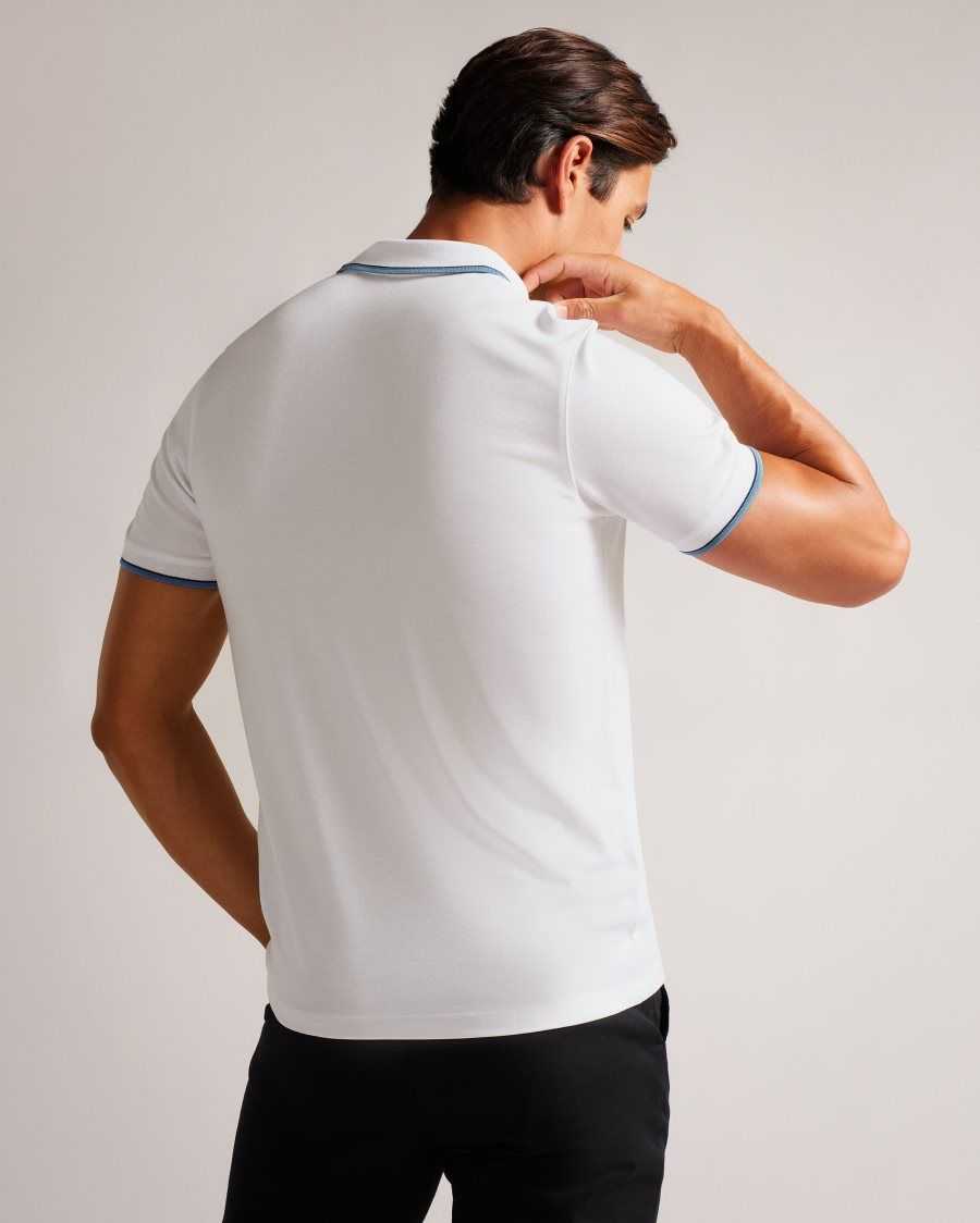 Ted Baker Chipa Short Sleeve Polo Shirt White | 64375-VODF